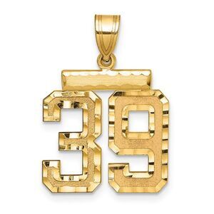 14K Yellow Gold, Varsity Collection, Medium D/C Pendant Number 39